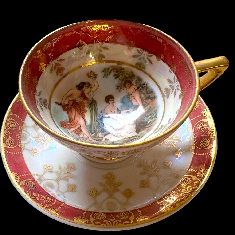 Espresso cup and saucer -- antique